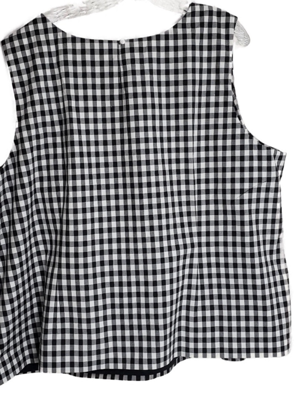 Talbots Black & White Gingham Jewel-Neck Sleeveless Top Size 24W - Picture 2 of 7